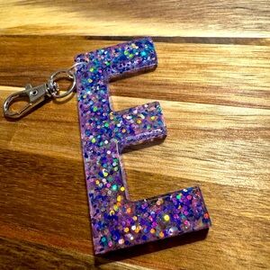 E letter keychains or bag clip